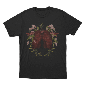 Lungs Blooms T Shirt Black