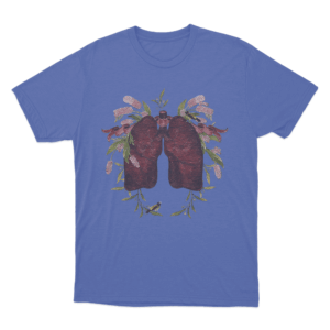 Lungs Blooms T Shirt Blue