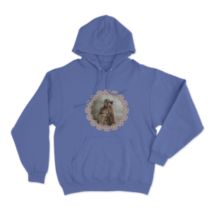 Vintage Portrait Hoodie Blue