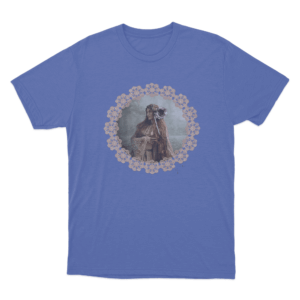 Vintage Portrait T Shirt Blue